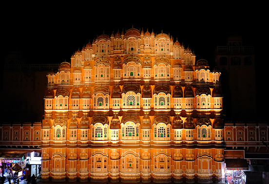 Jaipur India City Palace at night